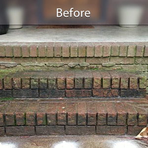 Sunken front stoop in Saint Albans