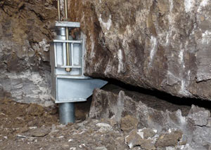 A properly installed foundation push pier system in Charleston repaired by our foundation contractors.