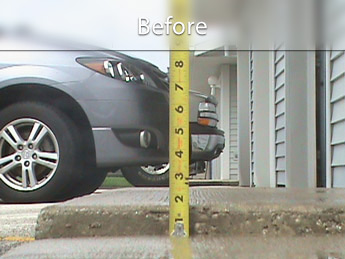 Sinking driveway concrete
